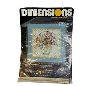 Dimensions Counted Cross Stitch Kit Flowers Tulip Bouquet #3577 1984 VTG